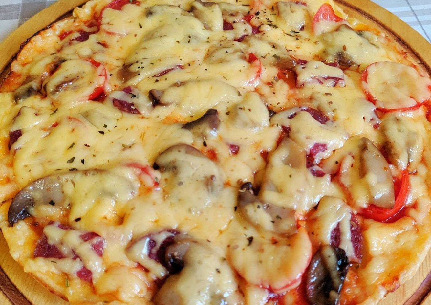 пицца быстрого приготовления в духовке из жидкого теста рецепт фото 111