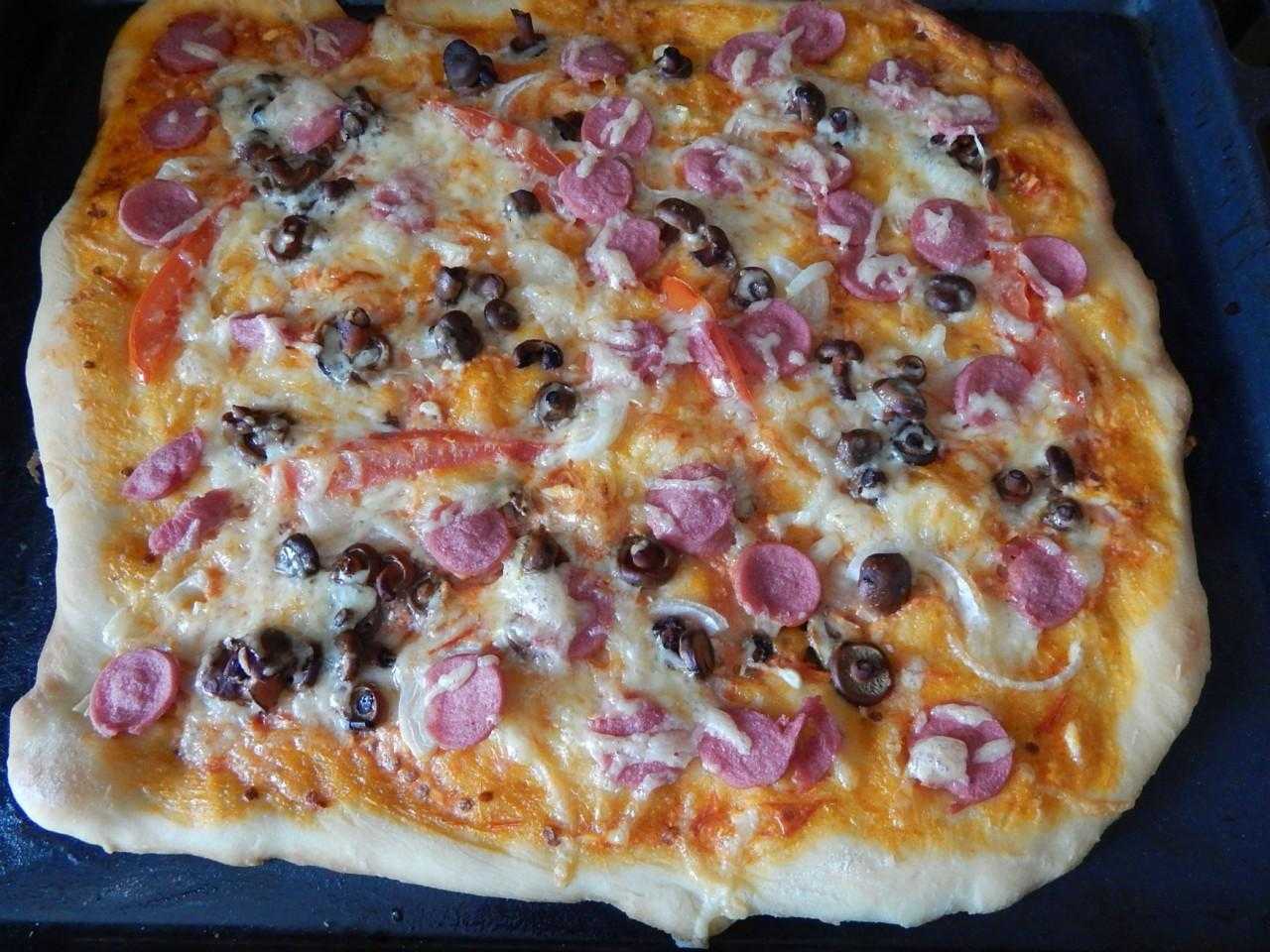 быстрая пицца в духовке тесто на кефире фото 27
